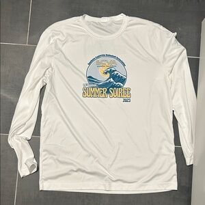 White Long-Sleeve 'Summer Soiree' Graphic Shirt